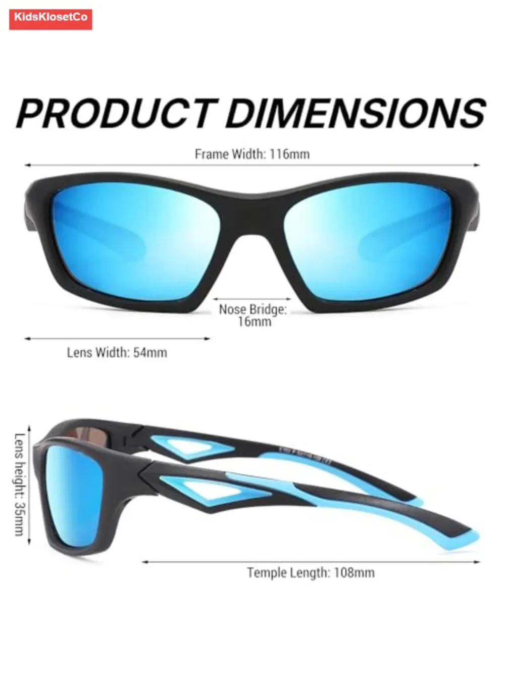 Kids Unbreakable TR90 Baseball Sunglasses with Strap Polarized UV400